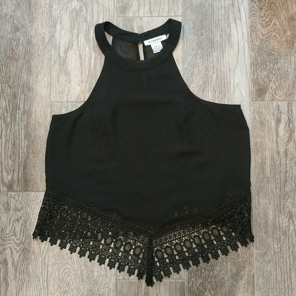 Black high neck top